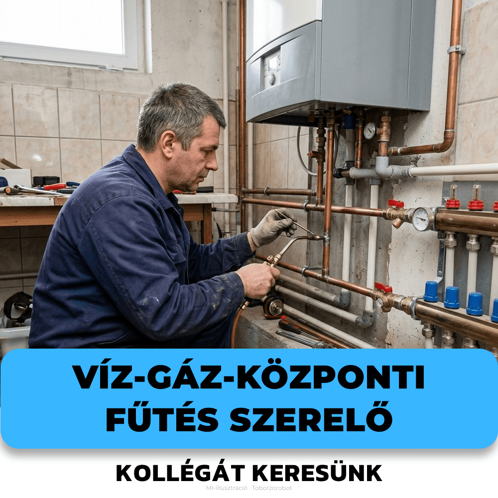 Víz-gáz-központi fűtés szerelő
