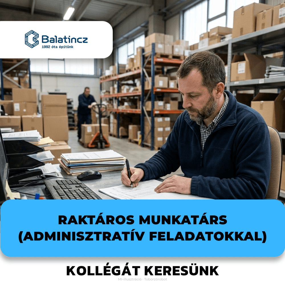 Raktáros munkatárs (adminisztratív feladatokkal)